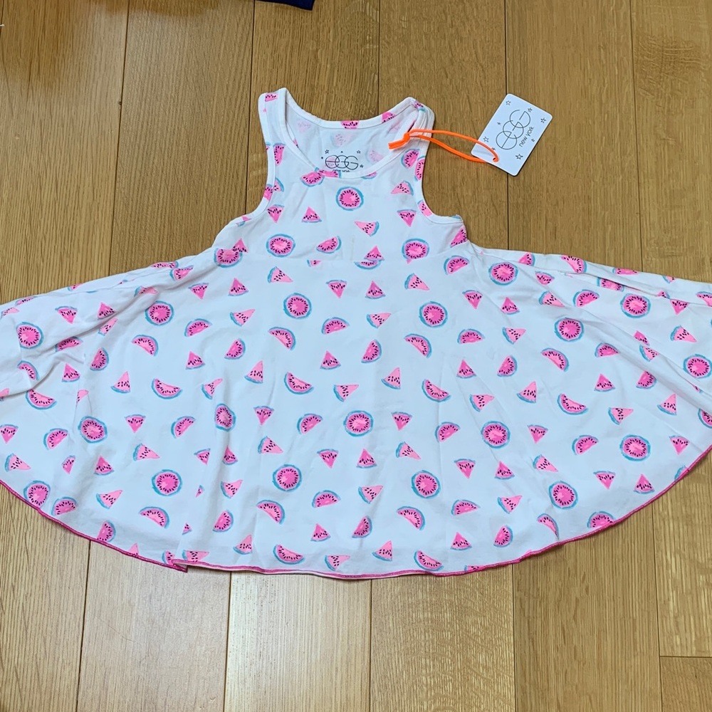 Egg Cute Sleeveless Dress with Watermelon Iona Pattern